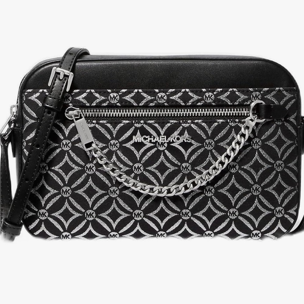 Michael Kors jet set large metallic crossbody bag